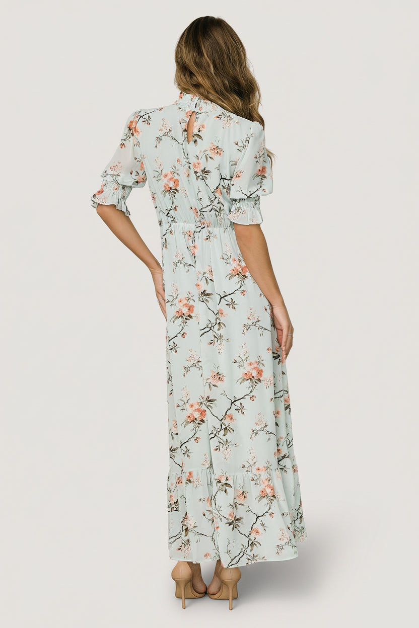 Marie Mock Neck Maxi Dress | Baltic Born Sage Floral