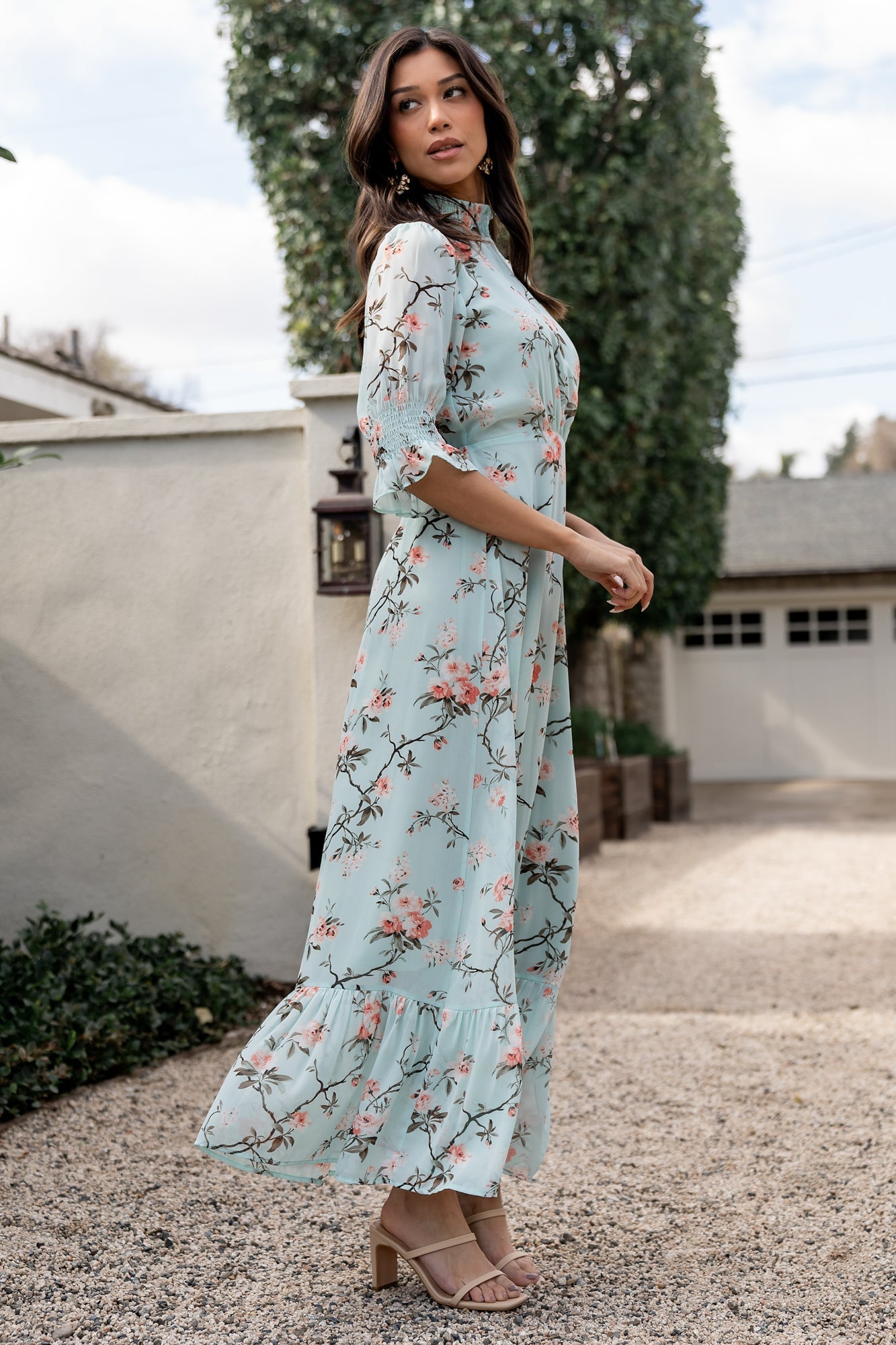 Marie Mock Neck Maxi Dress | Baltic Born Sage Floral