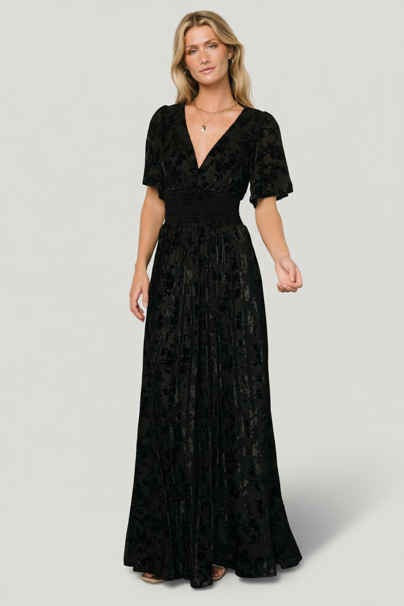 Veronica Velvet Maxi Dress | Baltic Born Black