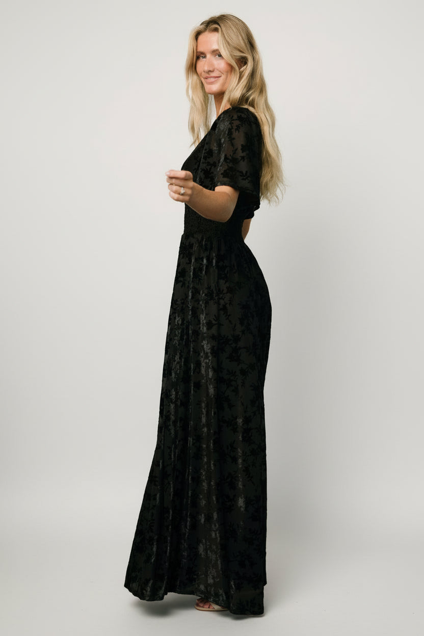 Veronica Velvet Maxi Dress | Baltic Born Black