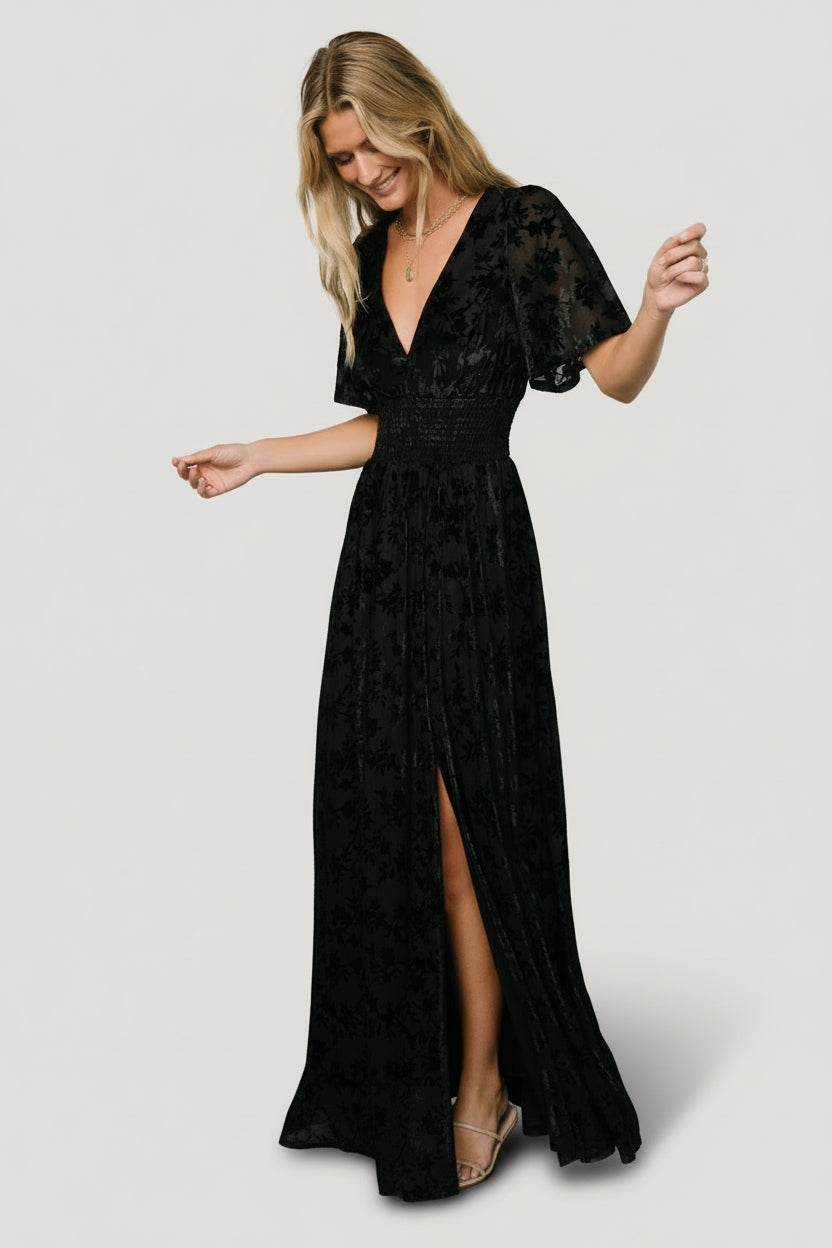 Veronica Velvet Maxi Dress | Baltic Born Black