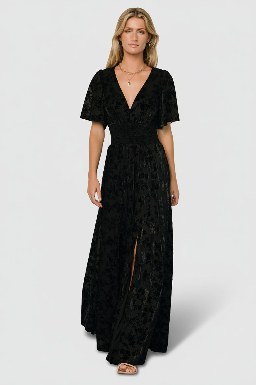 Veronica Velvet Maxi Dress | Baltic Born Black