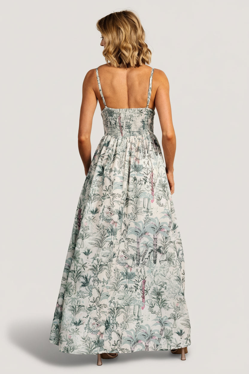 Naia Maxi Dress | Baltic Born Natural + Sage Print