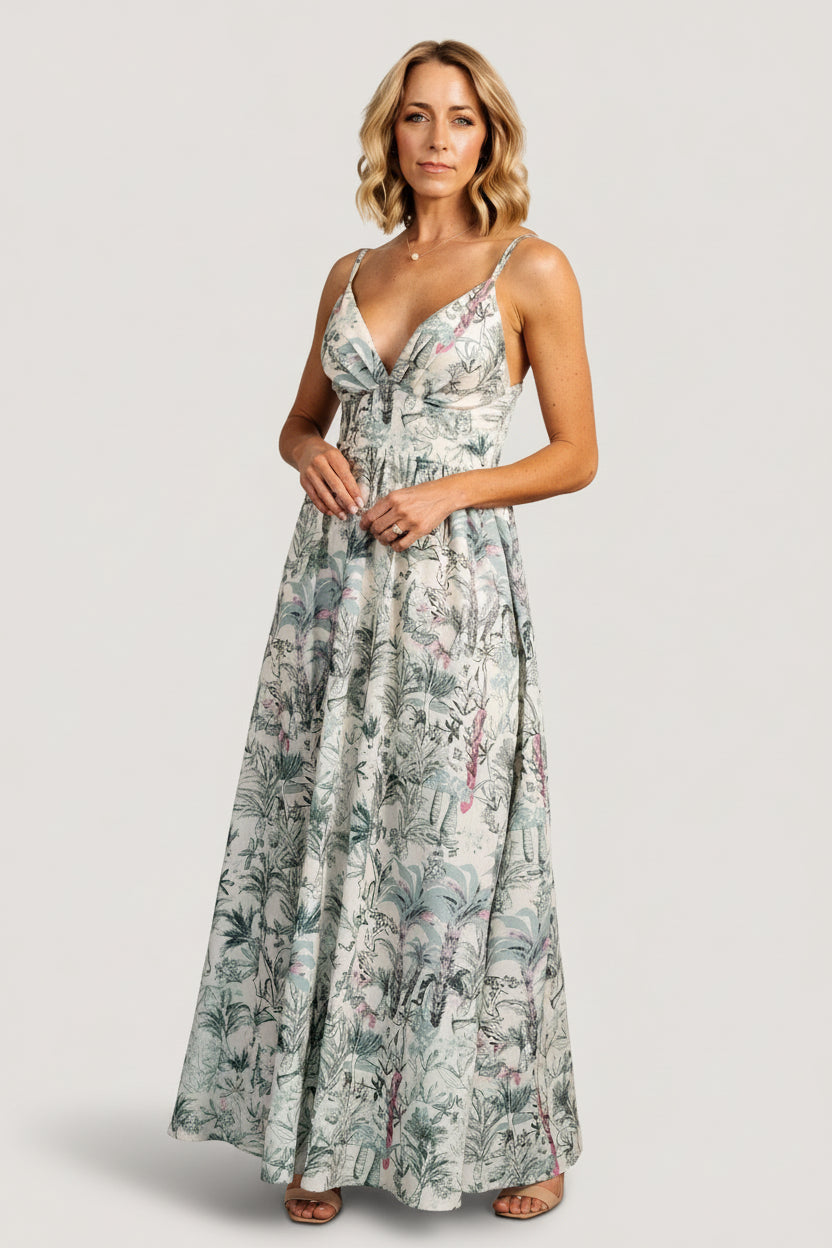 Naia Maxi Dress | Baltic Born Natural + Sage Print