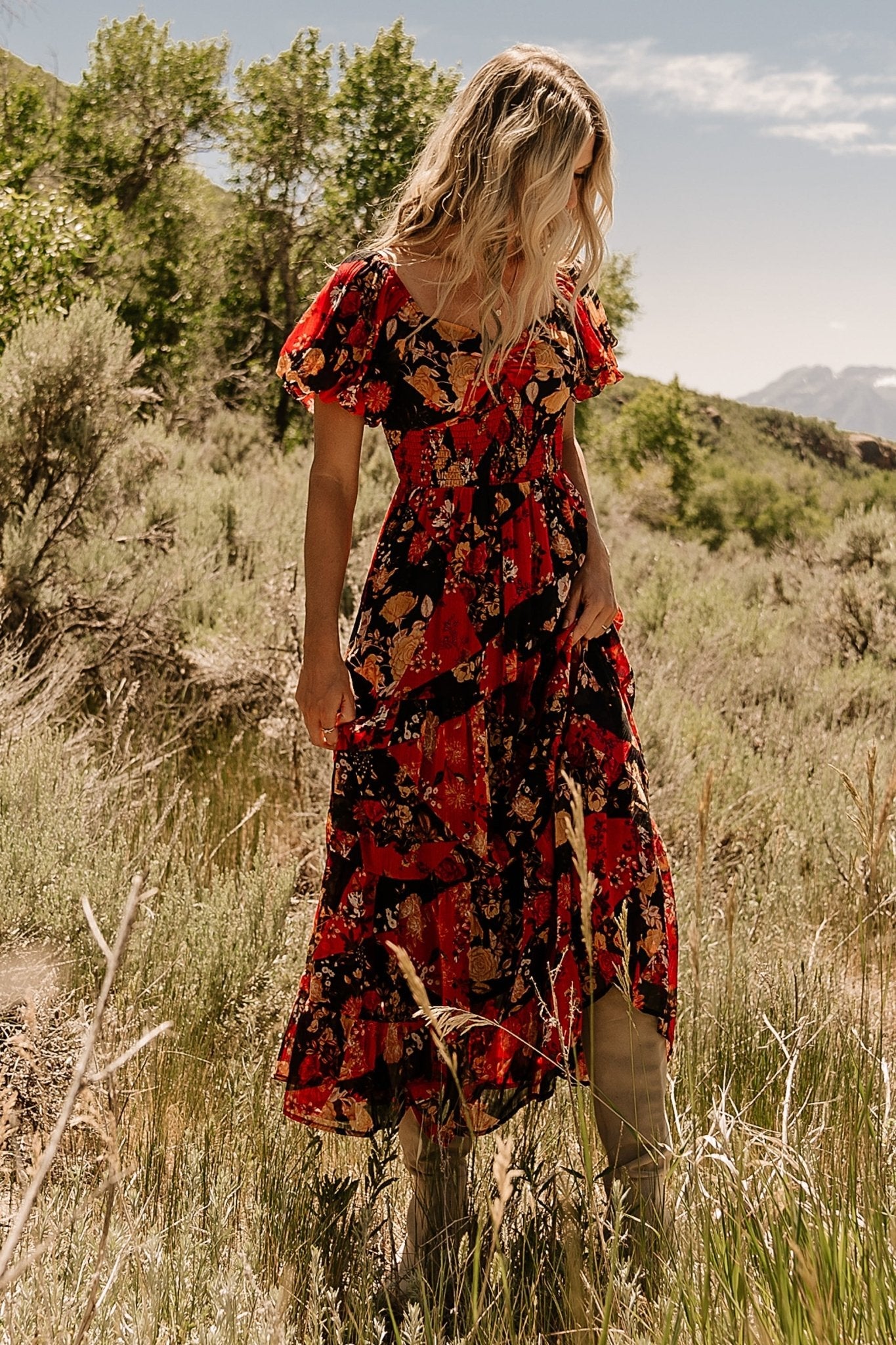 Suzy Maxi Dress | Baltic Born Black + Red Multi