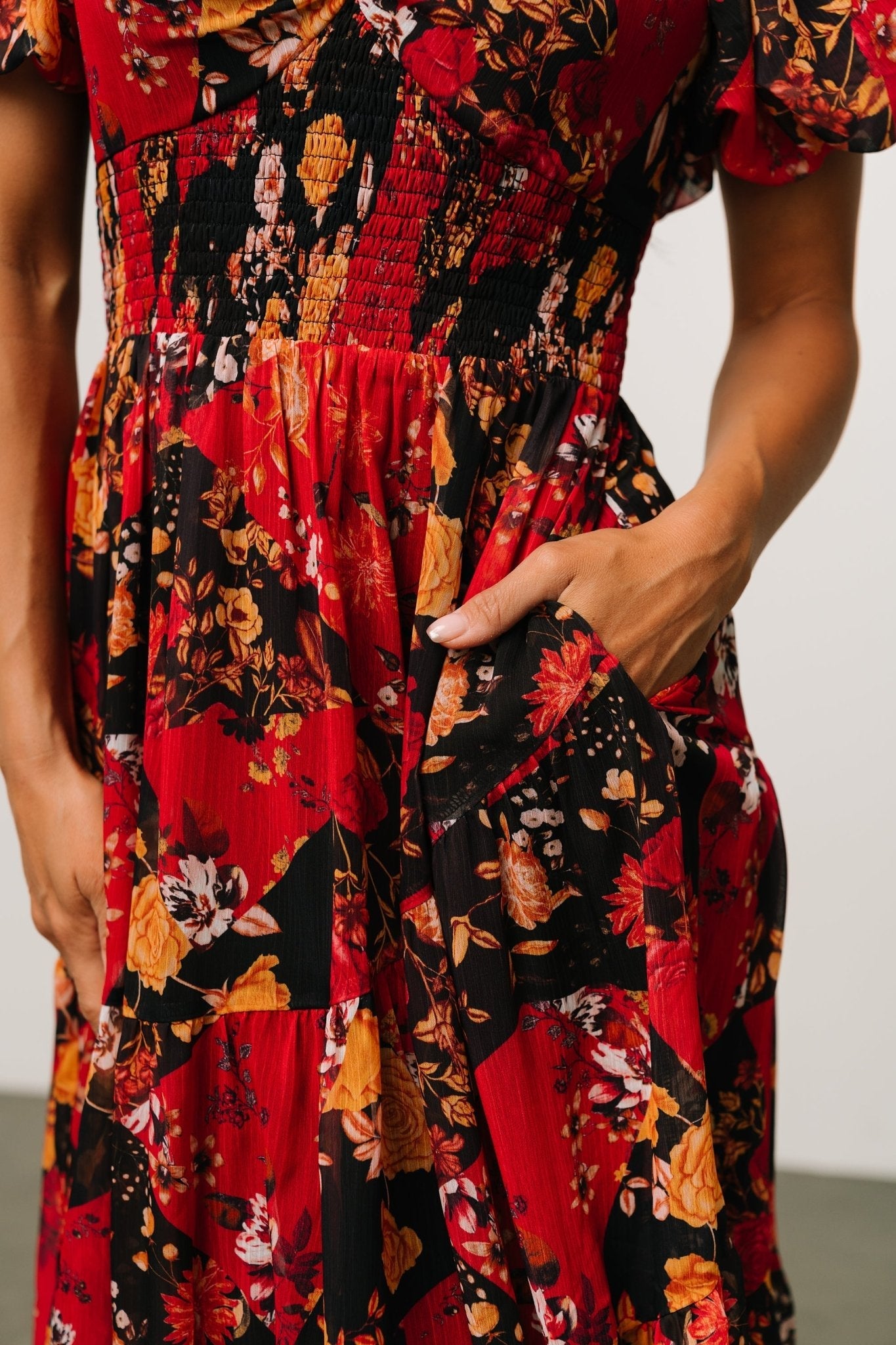 Suzy Maxi Dress | Baltic Born Black + Red Multi
