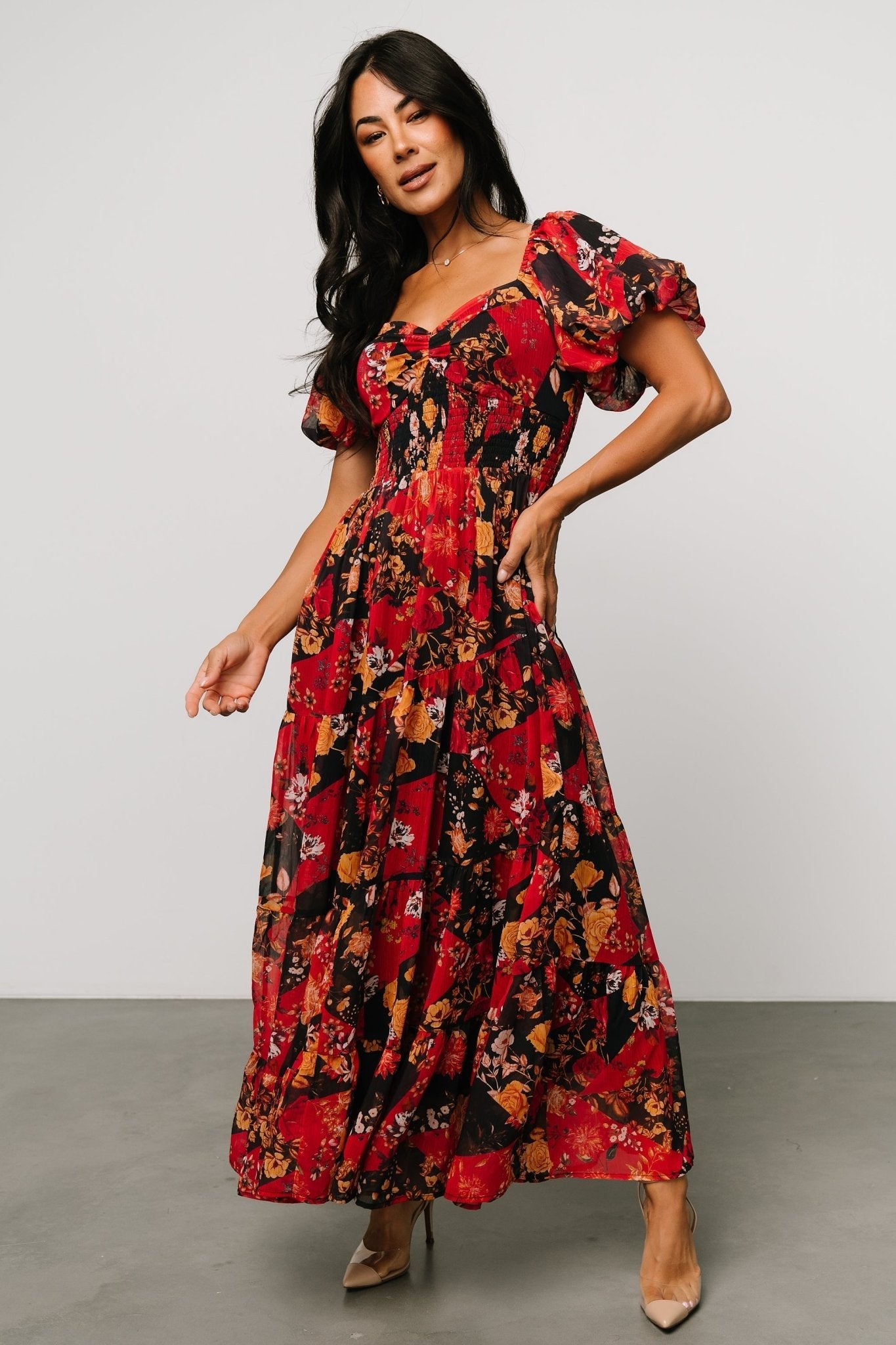 Suzy Maxi Dress | Baltic Born Black + Red Multi