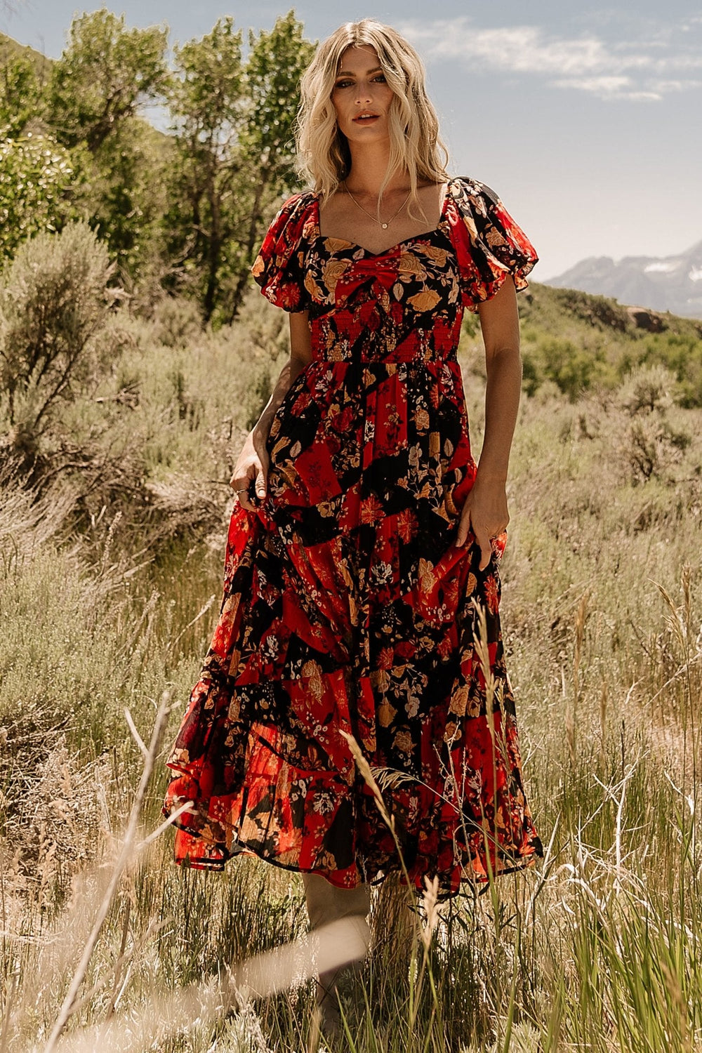 Suzy Maxi Dress | Baltic Born Black + Red Multi