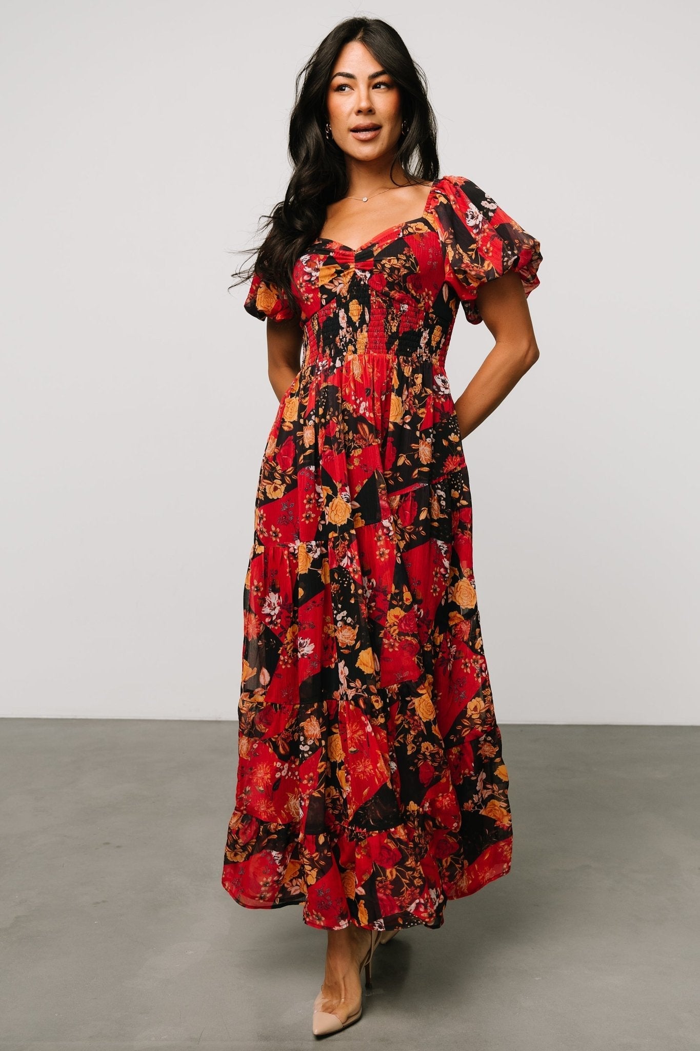 Suzy Maxi Dress | Baltic Born Black + Red Multi