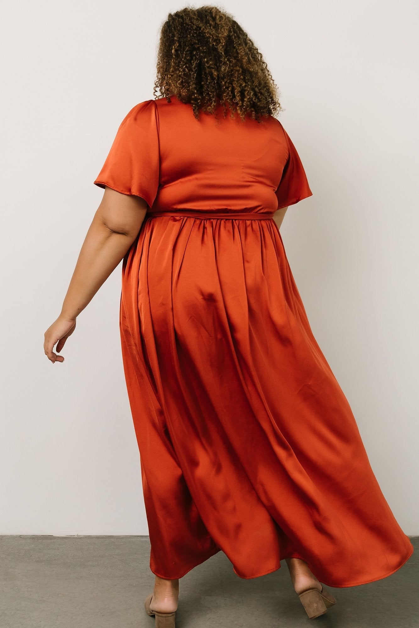 Sicily Satin Maxi Dress | Baltic Born Rust