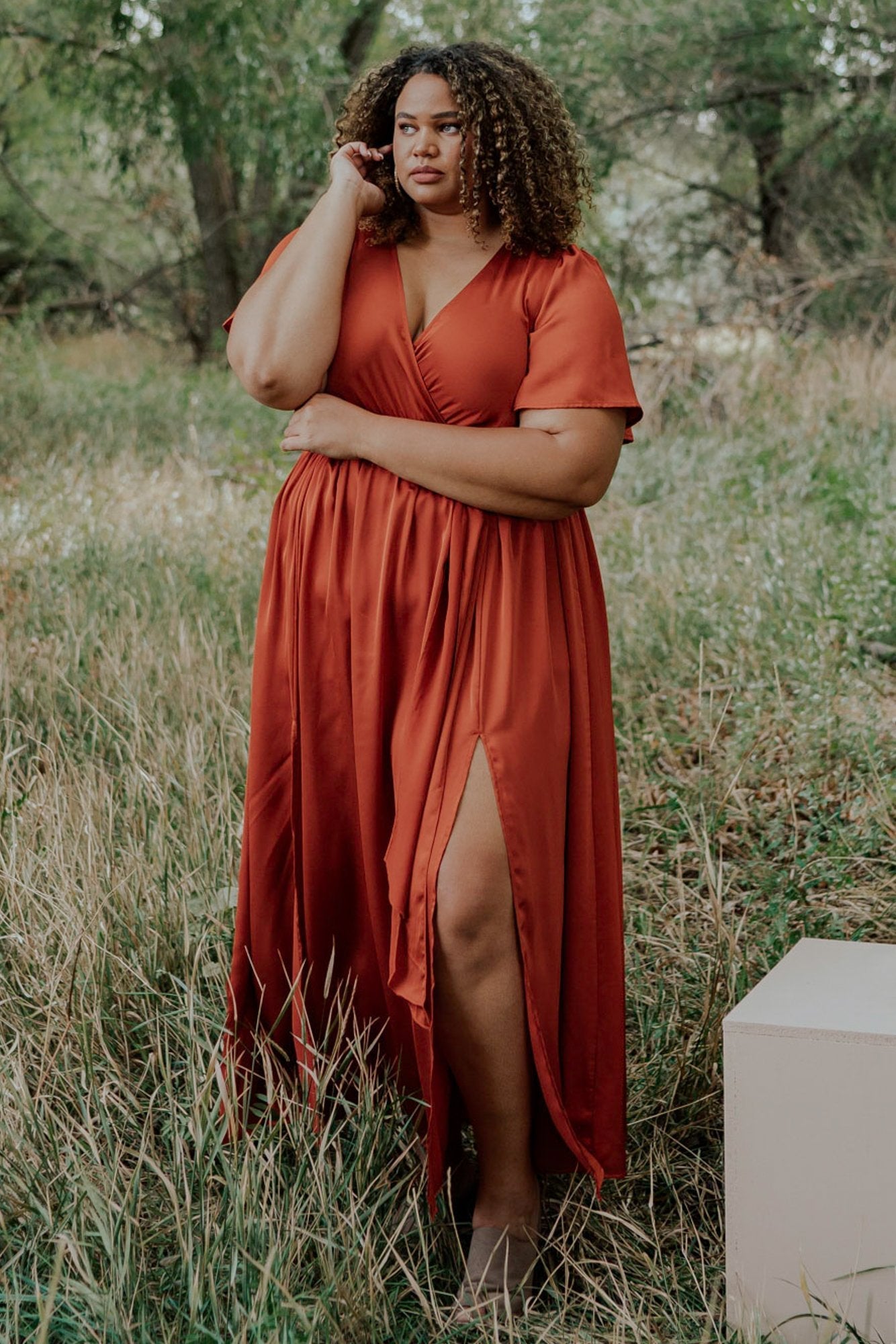 Sicily Satin Maxi Dress | Baltic Born Rust