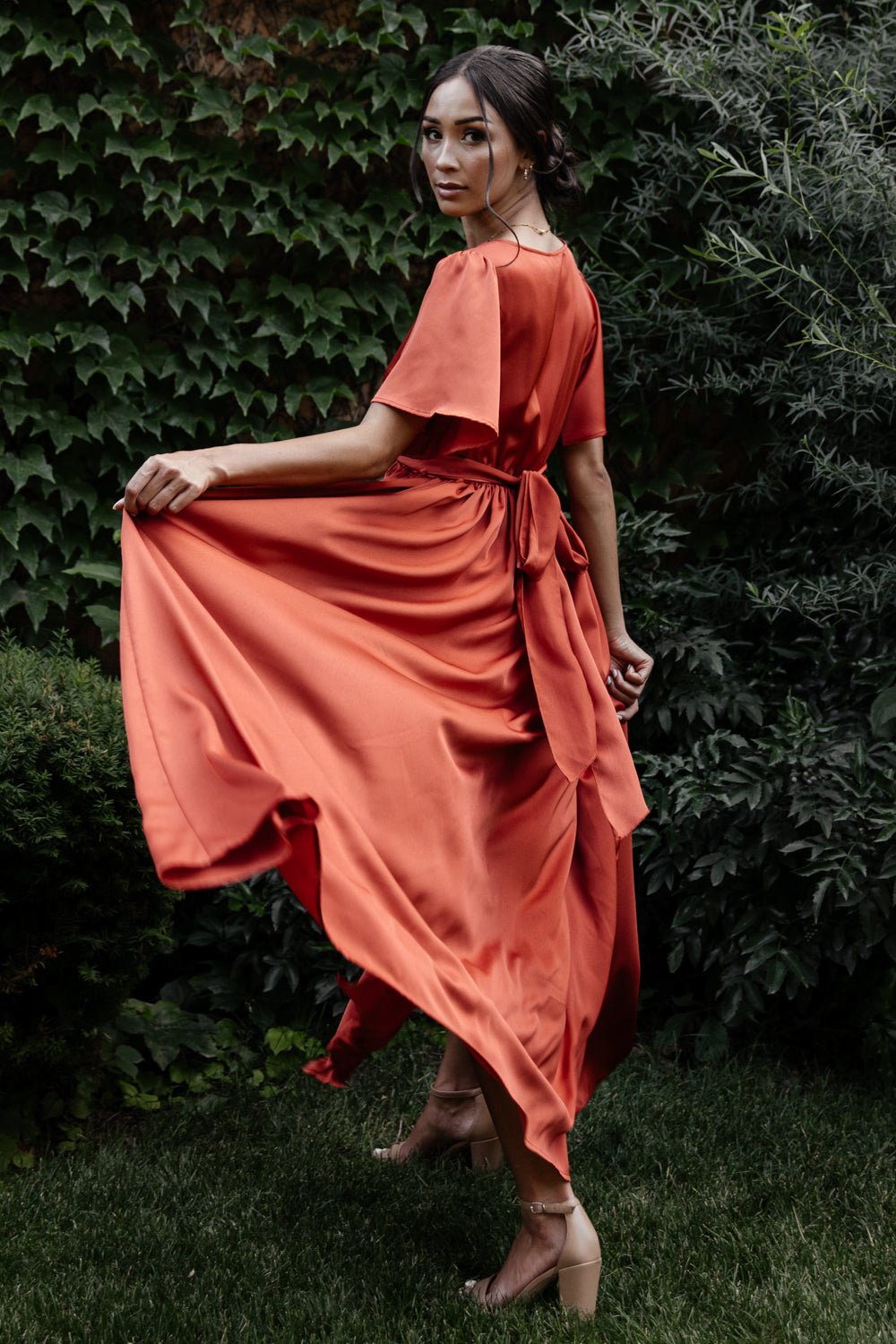 Sicily Satin Maxi Dress | Baltic Born Rust