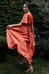 Sicily Satin Maxi Dress | Baltic Born Rust
