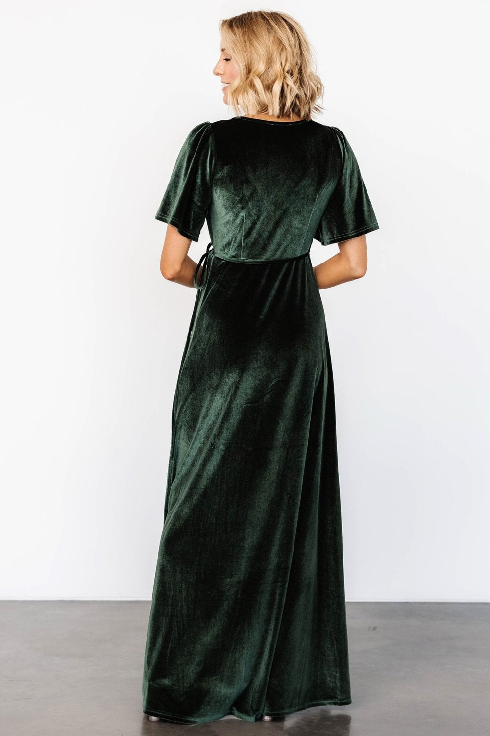 Katelyn Velvet Maxi Wrap Dress | Baltic Born Deep Green