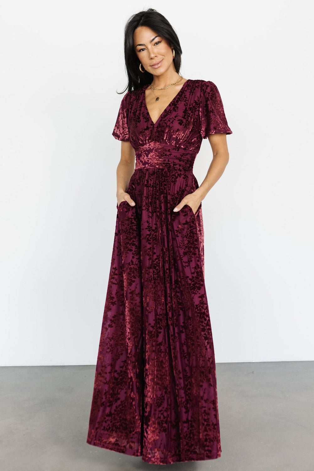Leslie Velvet Maxi Dress | Baltic Born Mulberry