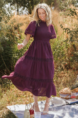 Loveland Geo Lace Maxi Dress | Baltic Born Mulberry