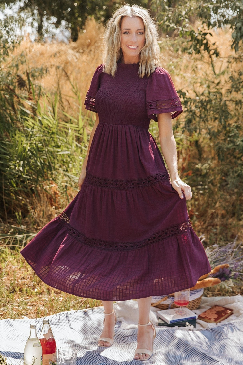 Loveland Geo Lace Maxi Dress | Baltic Born Mulberry
