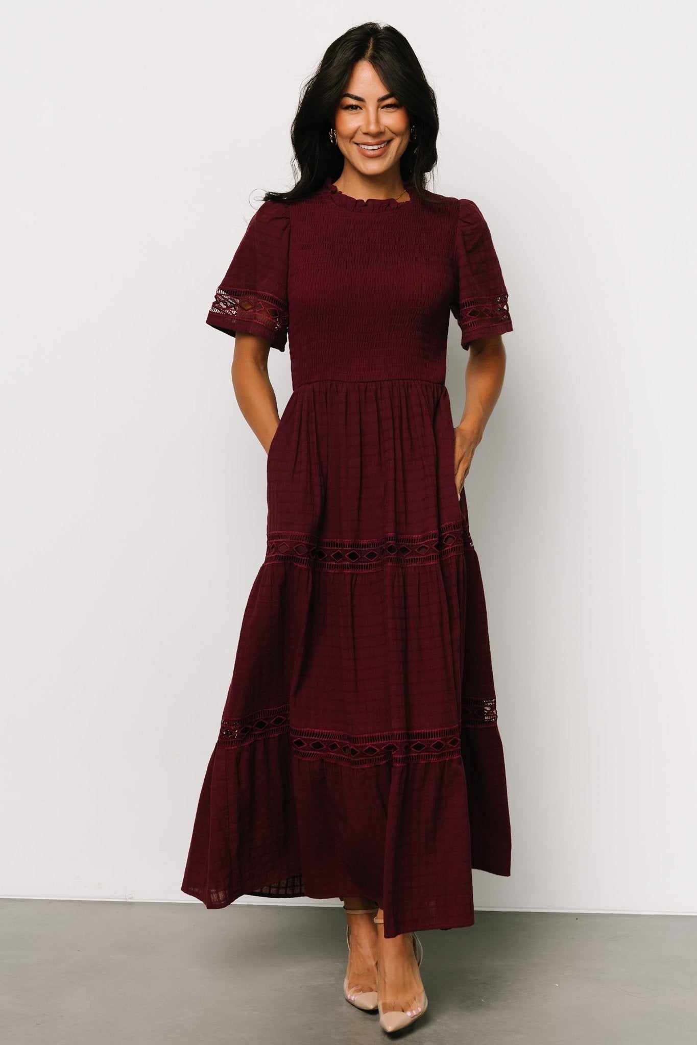 Loveland Geo Lace Maxi Dress | Baltic Born Mulberry