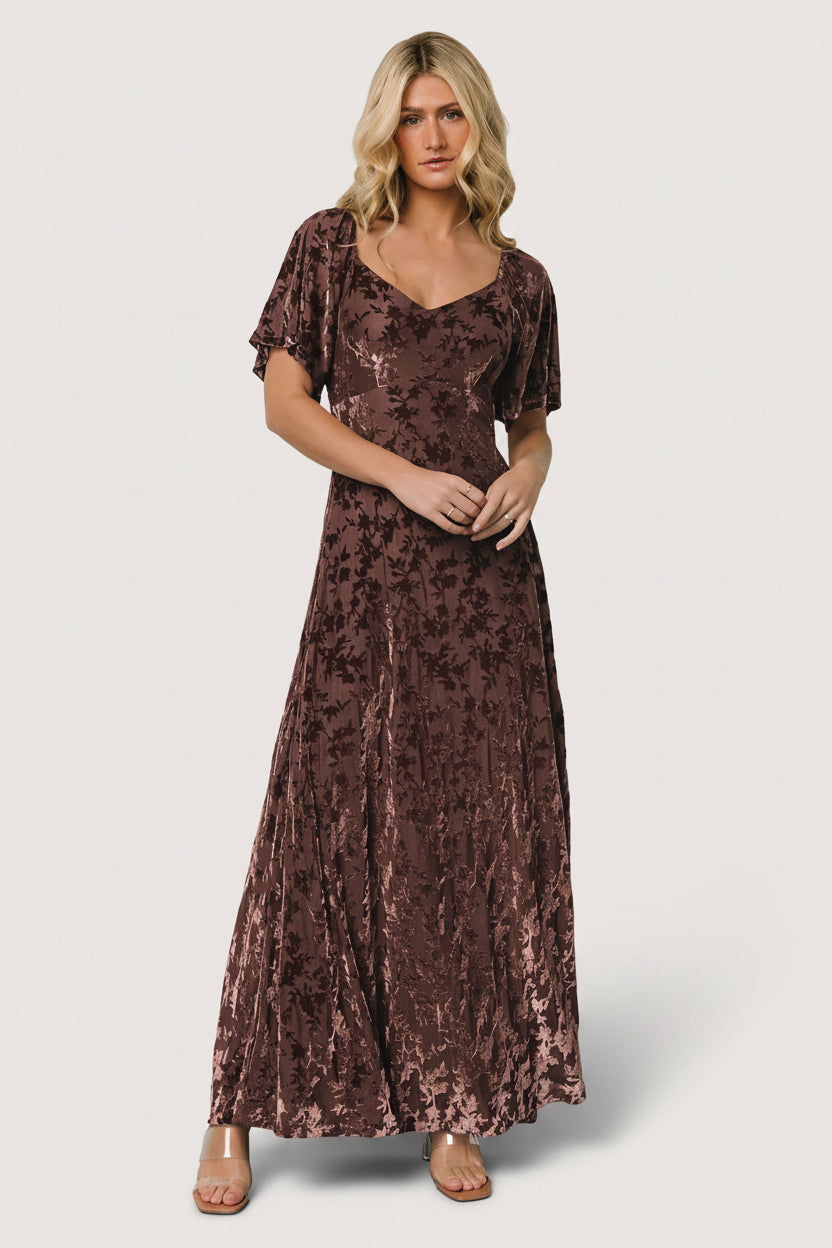 Everley Velvet Maxi Dress | Baltic Born Espresso