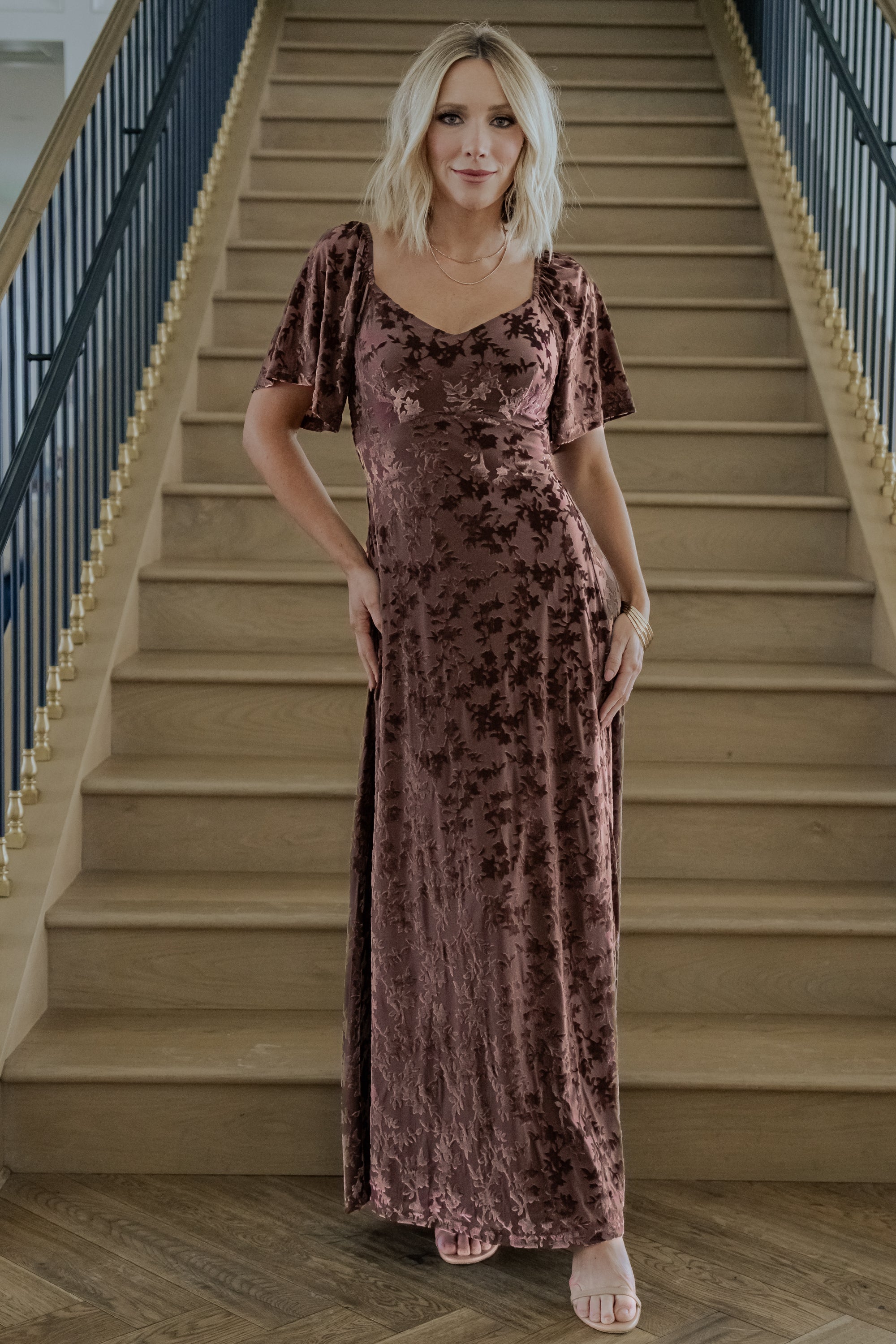 Everley Velvet Maxi Dress | Baltic Born Espresso