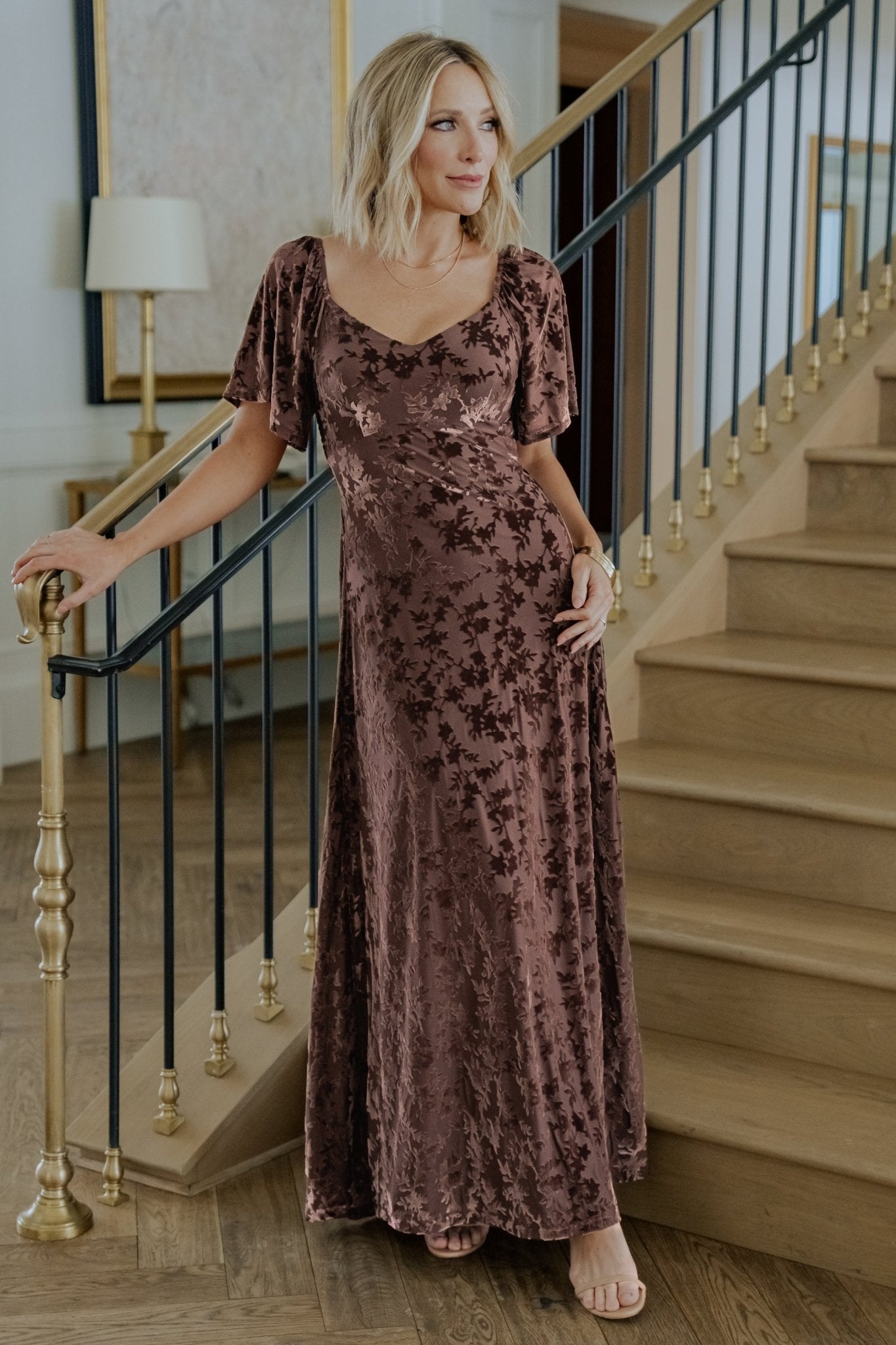 Everley Velvet Maxi Dress | Baltic Born Espresso