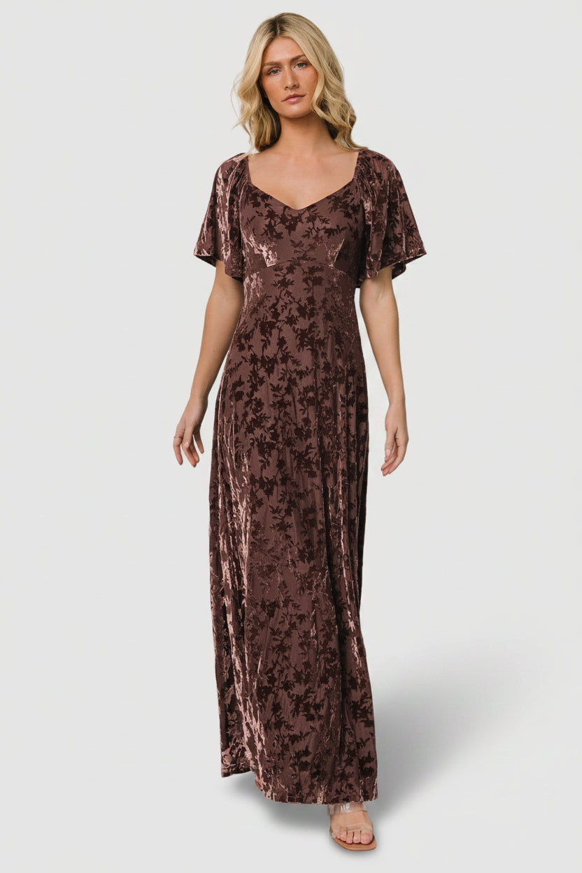 Everley Velvet Maxi Dress | Baltic Born Espresso