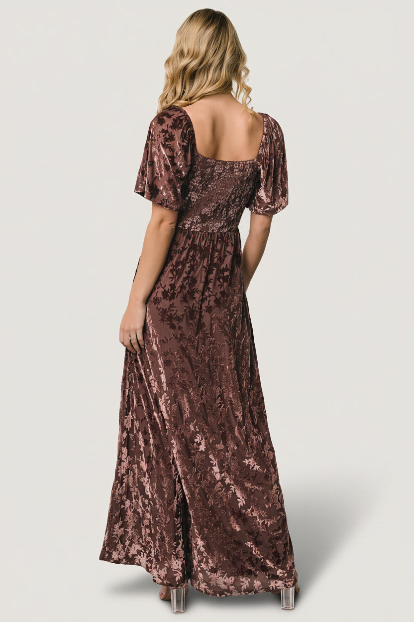 Everley Velvet Maxi Dress | Baltic Born Espresso