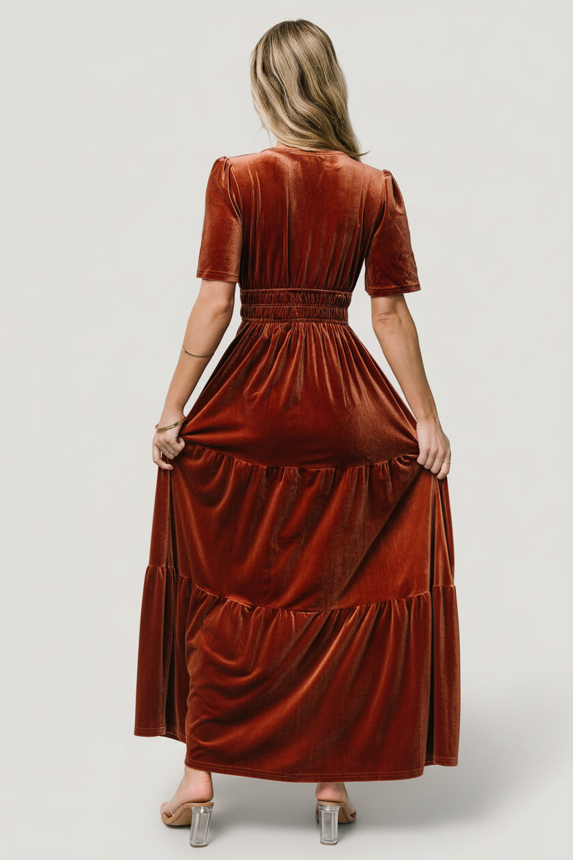 Artemis Velvet Maxi Dress | Baltic Born Dark Spice