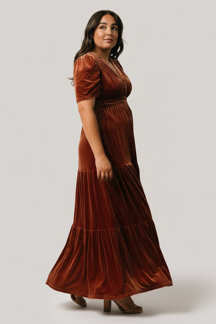 Artemis Velvet Maxi Dress | Baltic Born Dark Spice