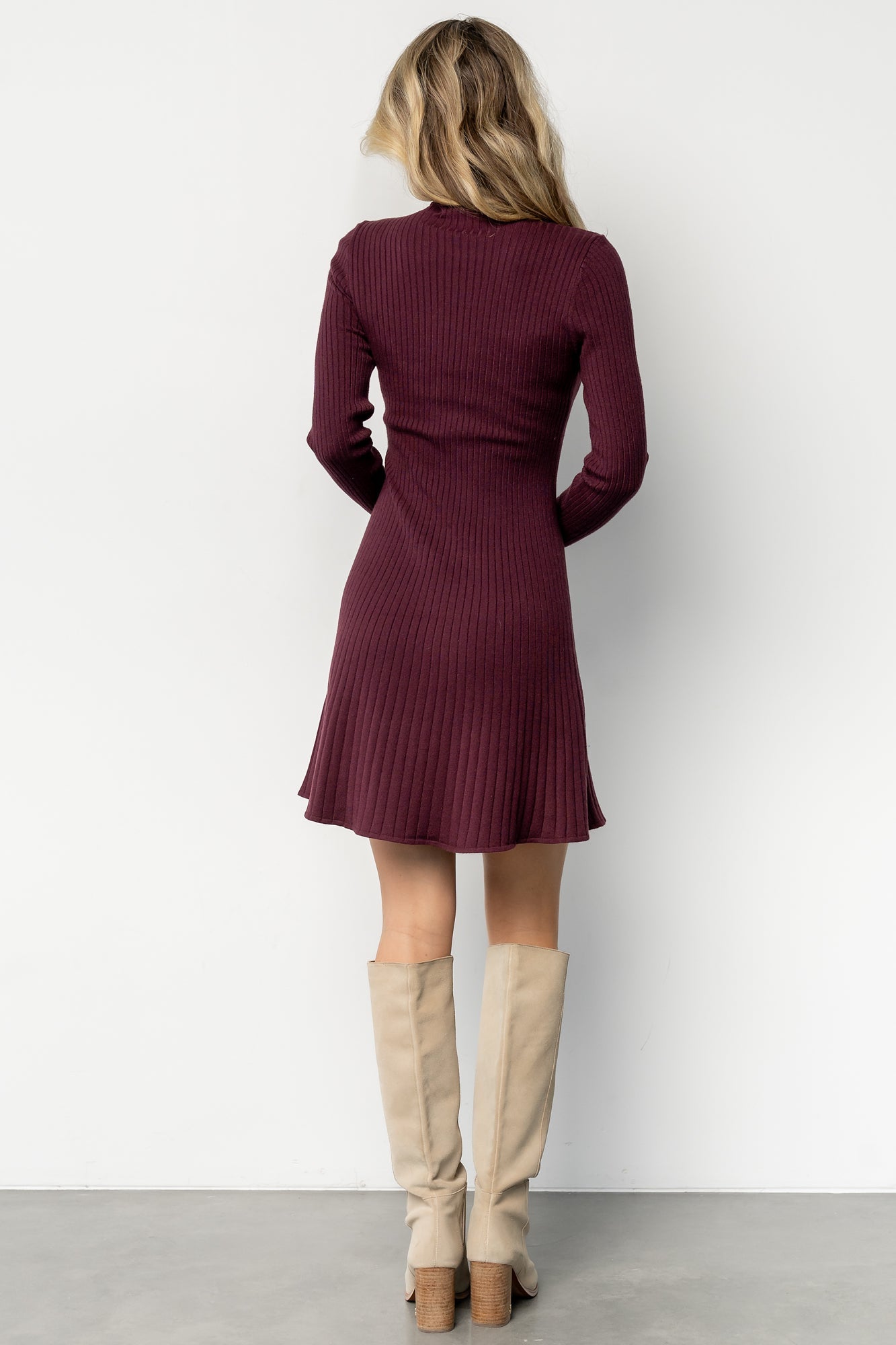 Linde Ribbed Short Dress | Baltic Born Mulberry