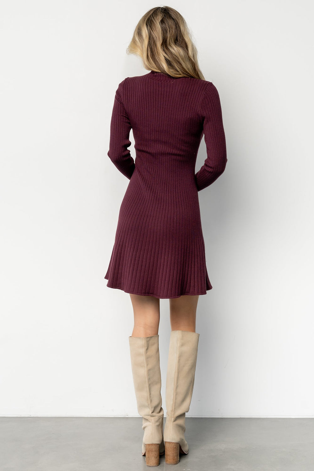 Linde Ribbed Short Dress | Baltic Born Mulberry