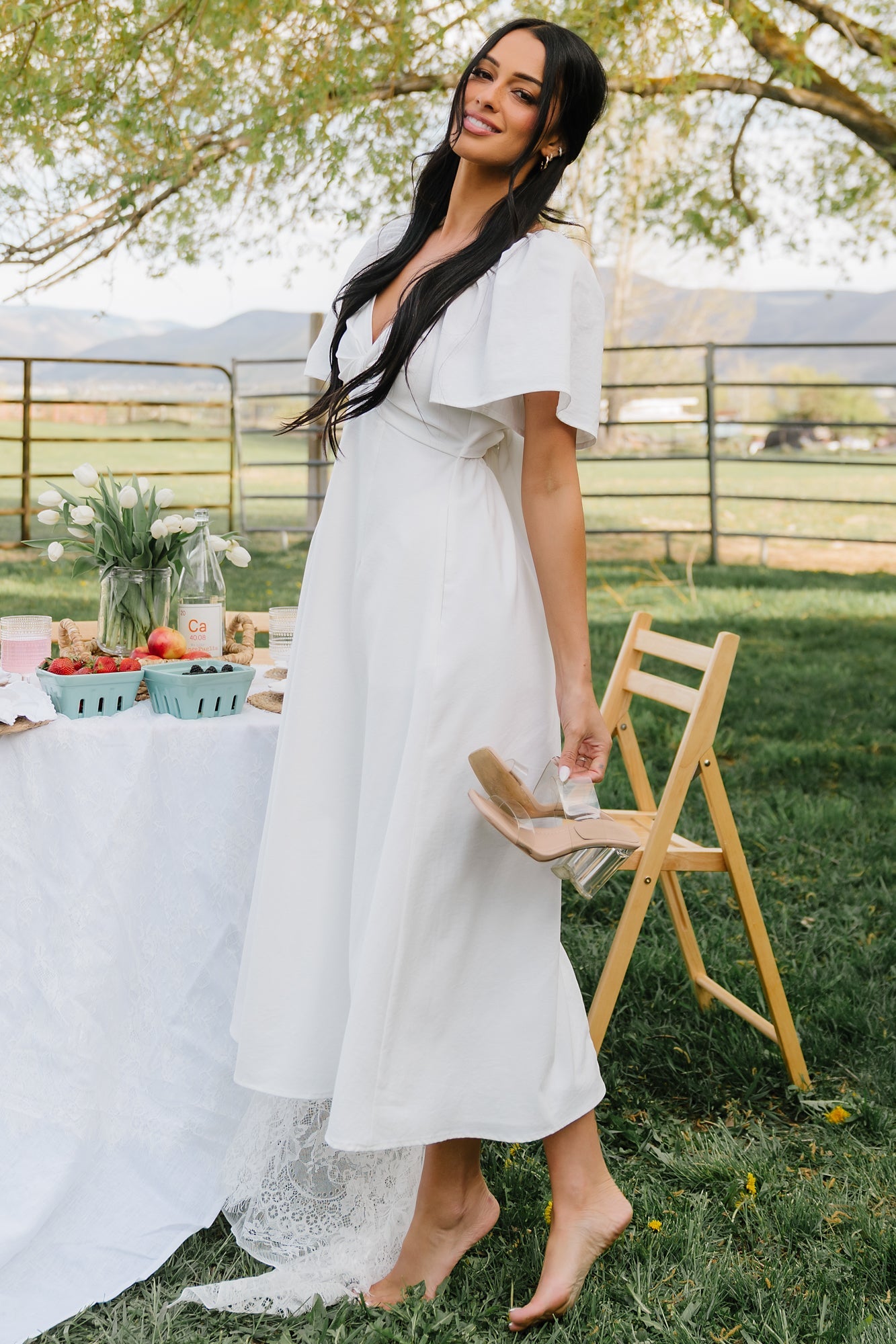 Indie Back Tie Dress | Baltic Born Off White