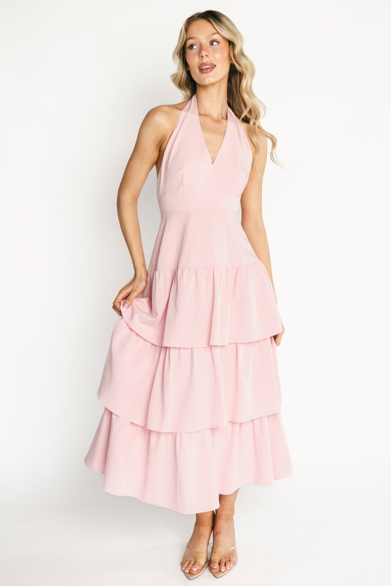 Savannah Tiered Maxi Dress | Baltic Born Light Pink