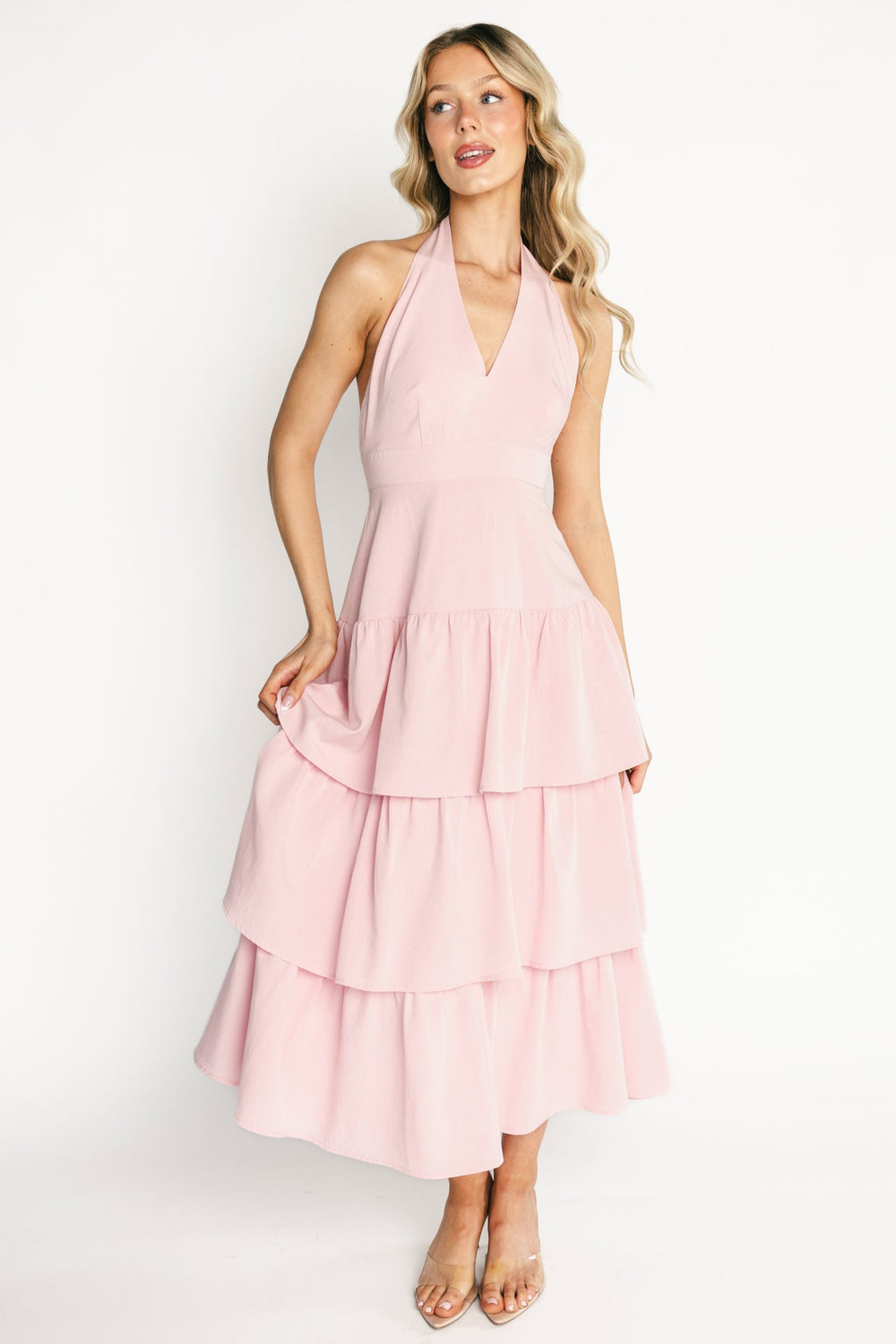 Savannah Tiered Maxi Dress | Baltic Born Light Pink