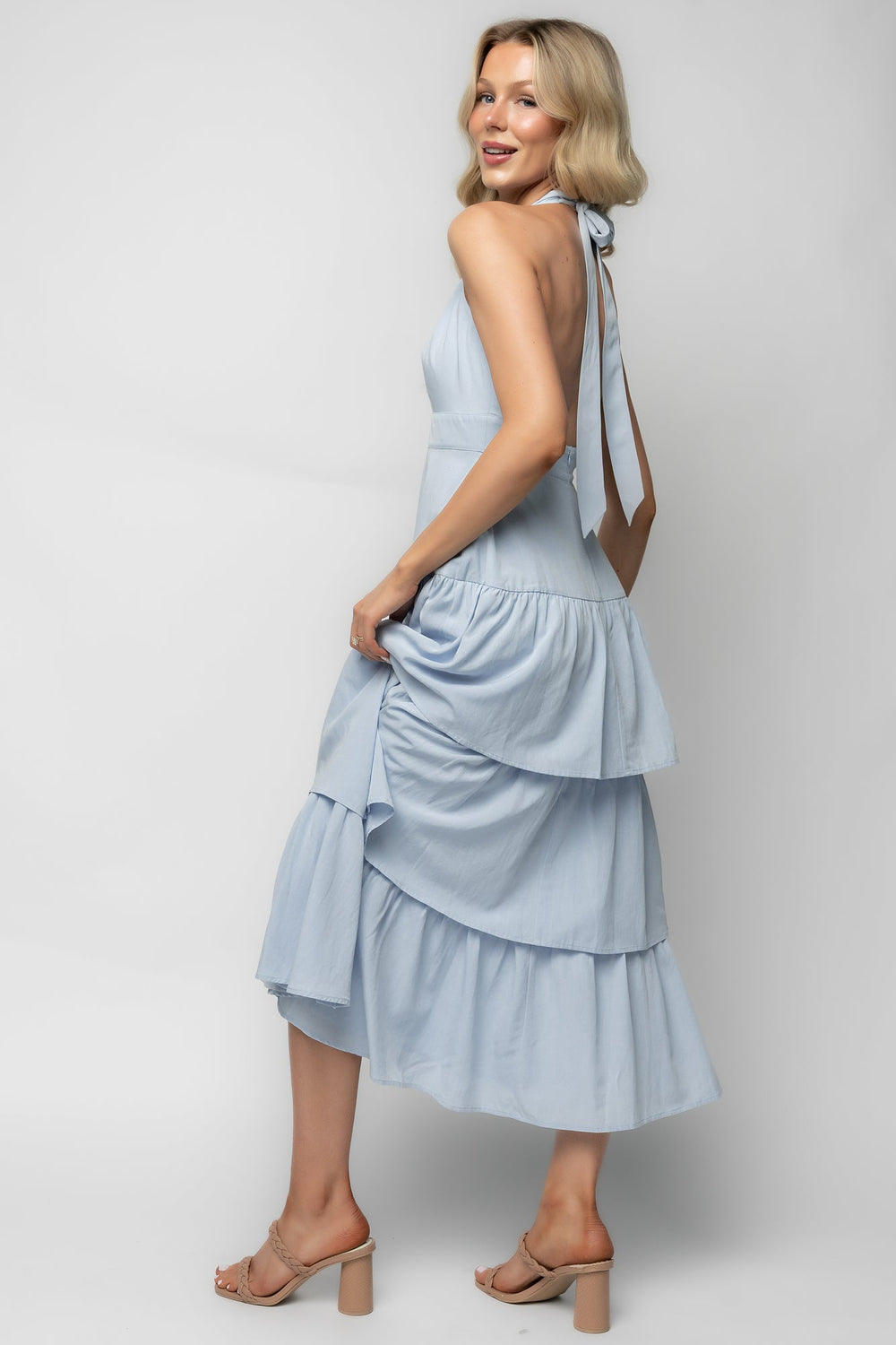Savannah Tiered Maxi Dress | Baltic Born Light Blue