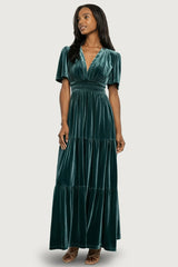 Artemis Velvet Maxi Dress | Baltic Born Deep Lagoon