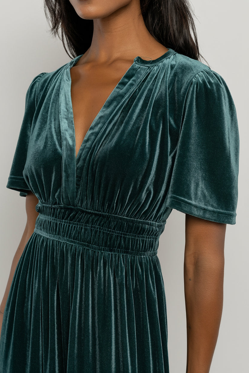 Artemis Velvet Maxi Dress | Baltic Born Deep Lagoon