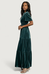 Artemis Velvet Maxi Dress | Baltic Born Deep Lagoon