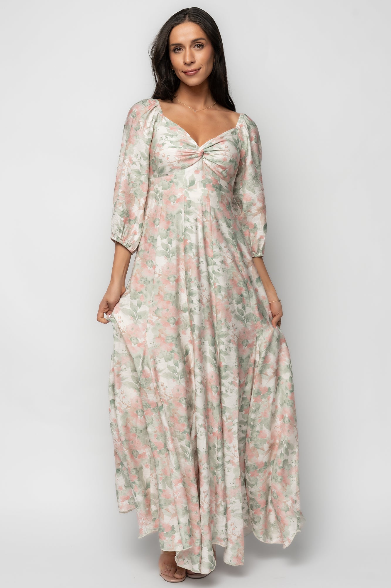 Esther Maxi Dress | Baltic Born Sage + Blush Floral