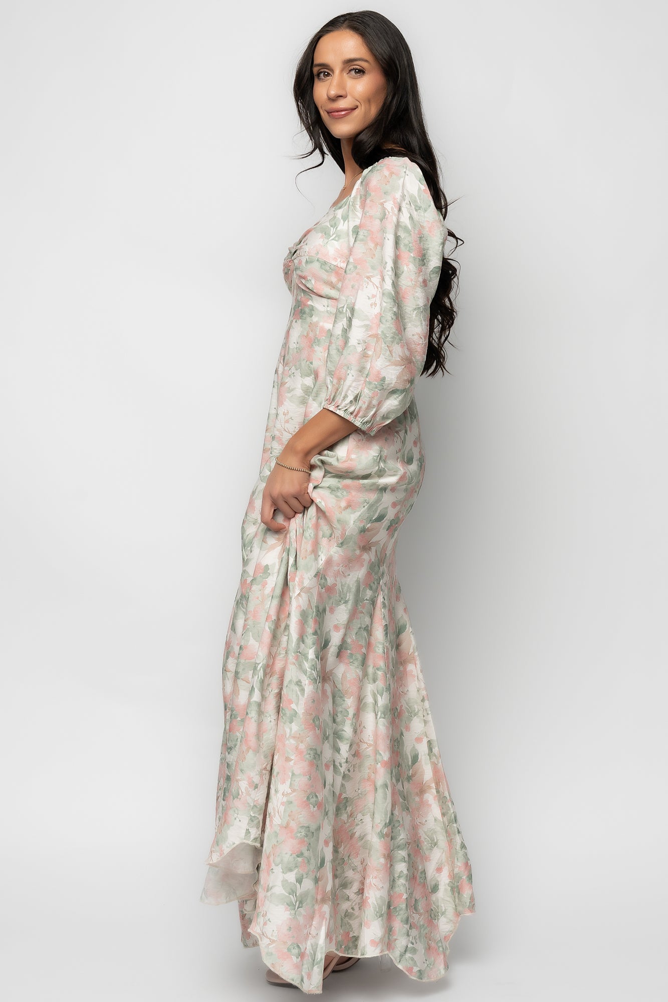 Esther Maxi Dress | Baltic Born Sage + Blush Floral