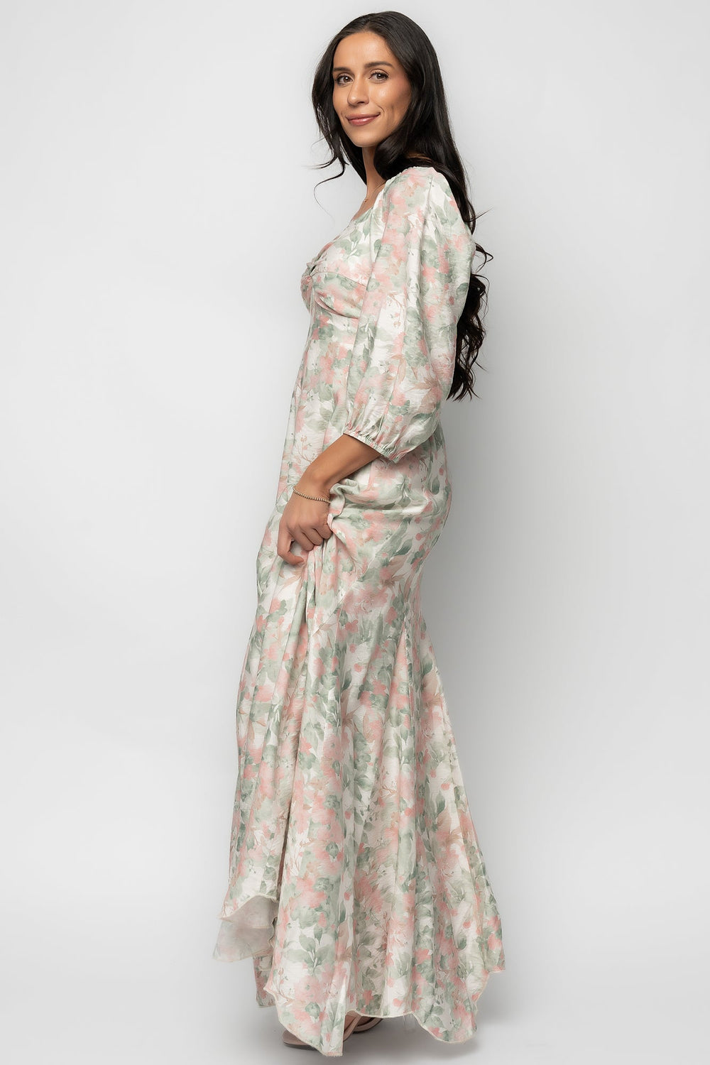Esther Maxi Dress | Baltic Born Sage + Blush Floral