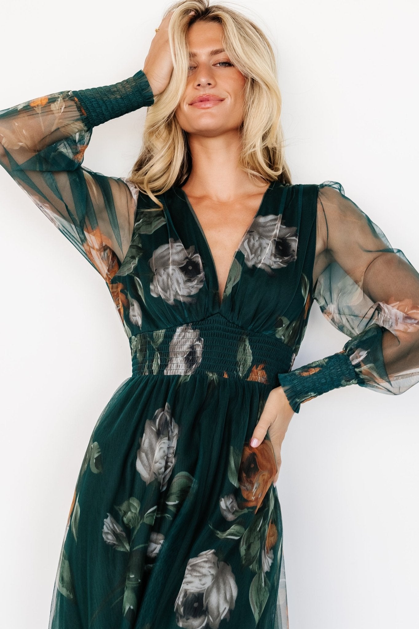 Layla Tulle Maxi Dress | Baltic Born Deep Topaz Floral