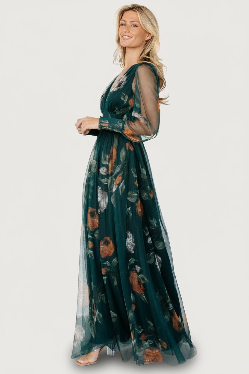 Layla Tulle Maxi Dress | Baltic Born Deep Topaz Floral