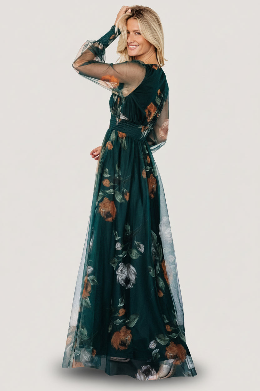 Layla Tulle Maxi Dress | Baltic Born Deep Topaz Floral