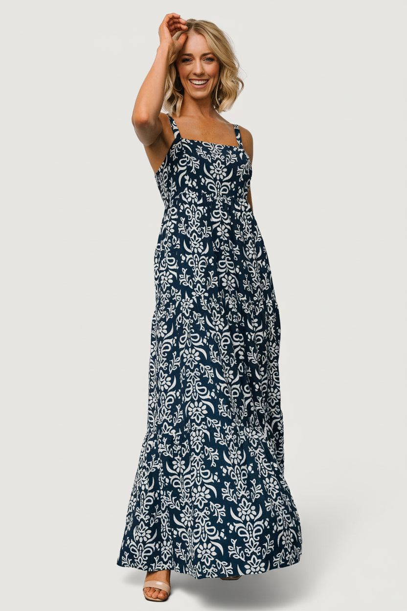 Oceanside Maxi Dress | Baltic Born Navy Print