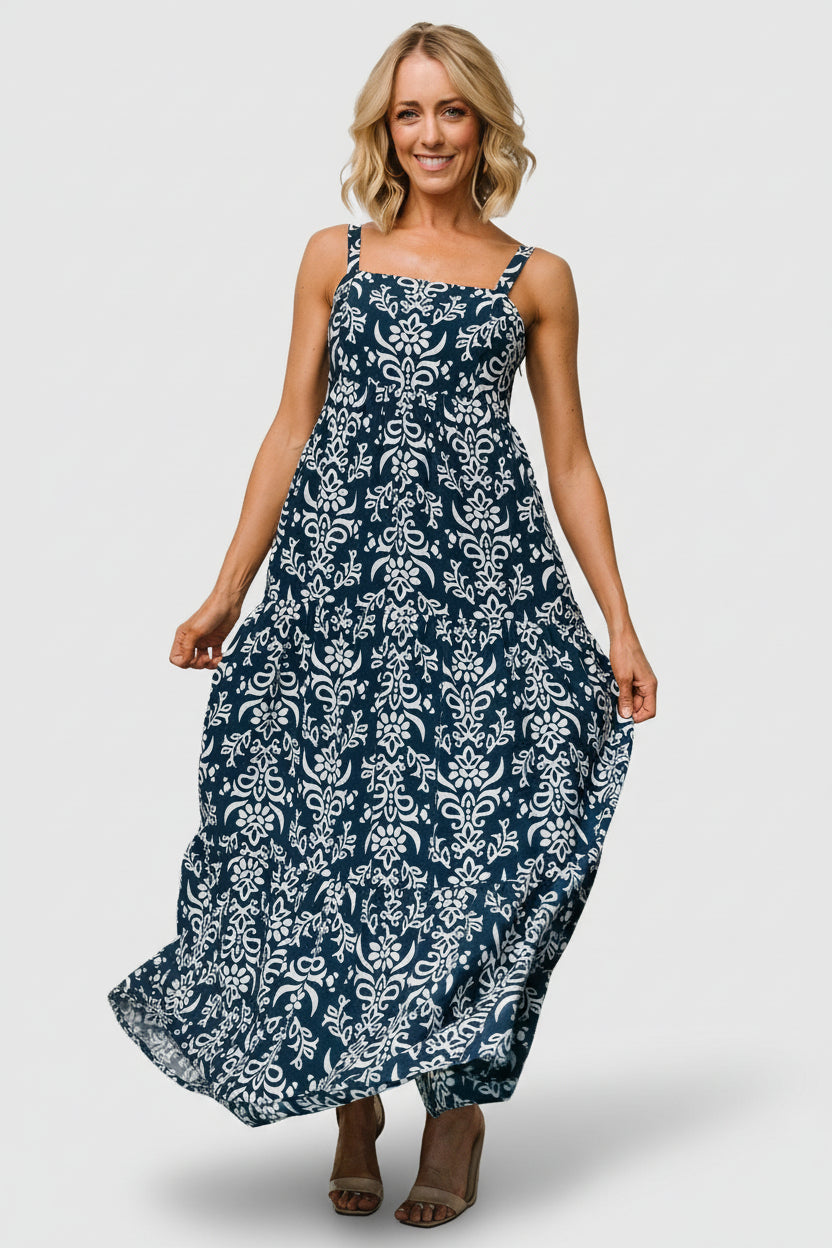 Oceanside Maxi Dress | Baltic Born Navy Print