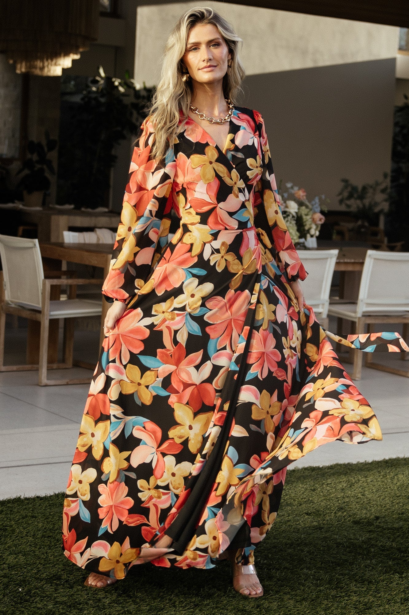 Katinka Wrap Maxi Dress | Baltic Born Tropical Night Floral