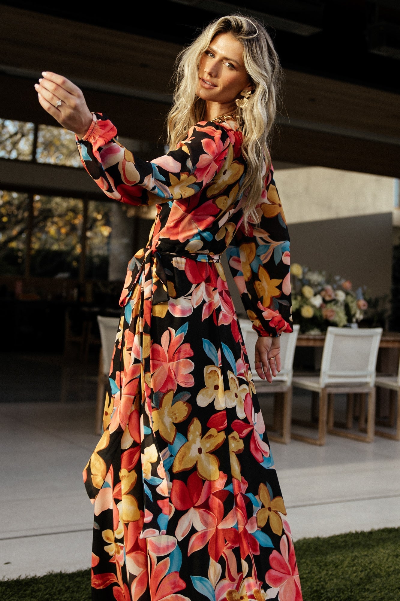 Katinka Wrap Maxi Dress | Baltic Born Tropical Night Floral