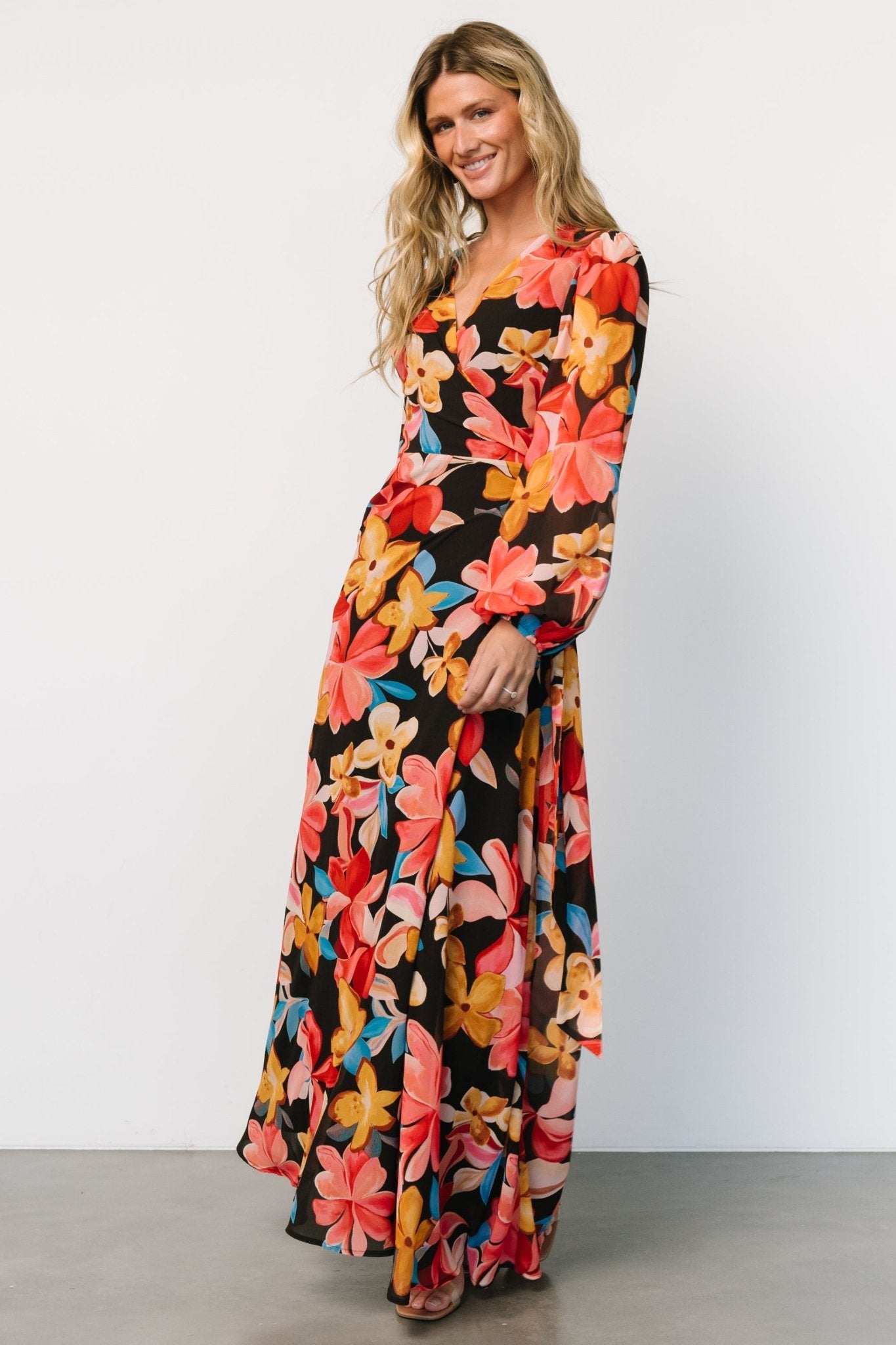 Katinka Wrap Maxi Dress | Baltic Born Tropical Night Floral
