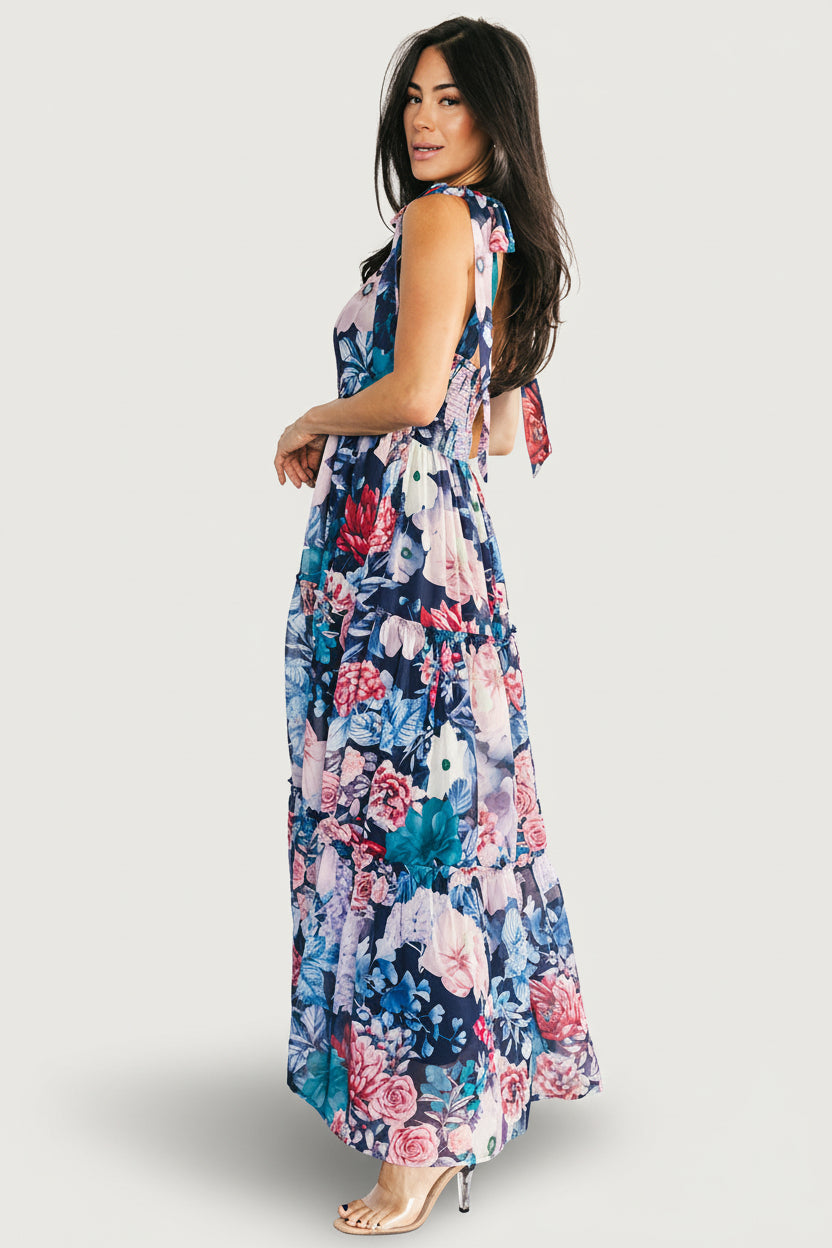 Anita Maxi Dress | Baltic Born Dark Blue Multi Floral